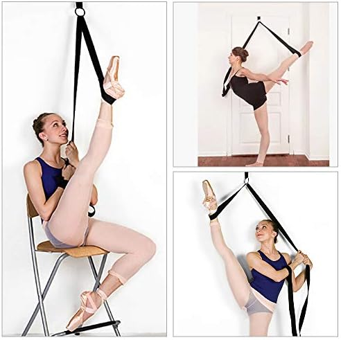 Eastbuddy Ballet Stretch Band, Flexibilidade da porta e faixa de cinta de perna de alongamento com bolsa de transporte para ioga, balé, dança e exercício de ginástica