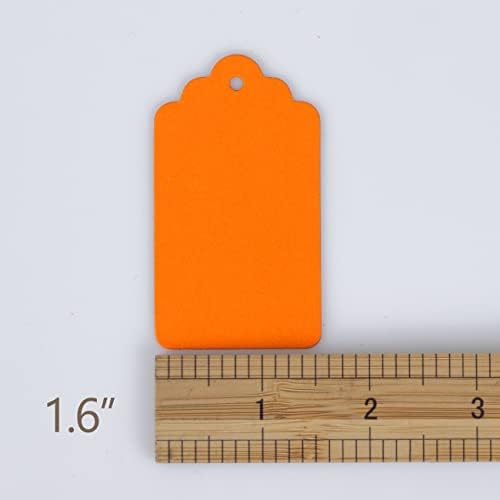 Tags de presente com cordas, 200pcs de marcação em branco laranja, etiquetas de preços, tags penduradas para artes diy e artesanato caseiro presentes