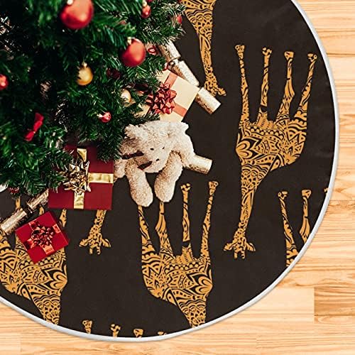 Baxiej Brown laranja girafa grande árvore de Natal Saias Mat Mat Winter Natal Festas Festas Tree Decoração Salia