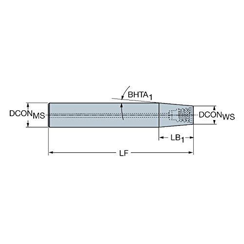 SANDVIK COROMANT EH12-A16-CE-165 Haste cilíndrica de carboneto de carboneto para o adaptador EH de coromante flauta ângulo de corte