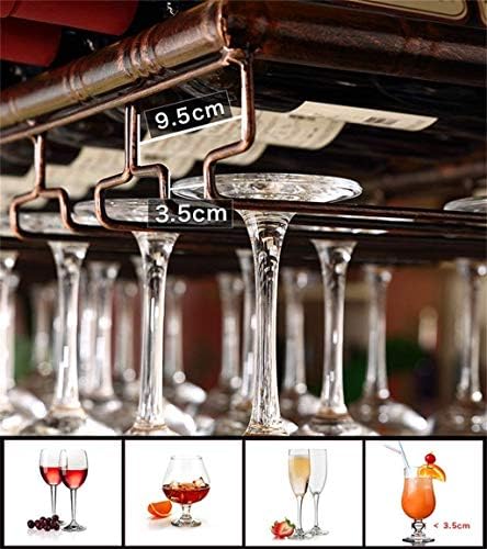 FOVKP Rack, bar, restaurante, penduramento, prateleira de vidro de vinho, teto s retro vinho de vinhos com champanhe taças de vidros