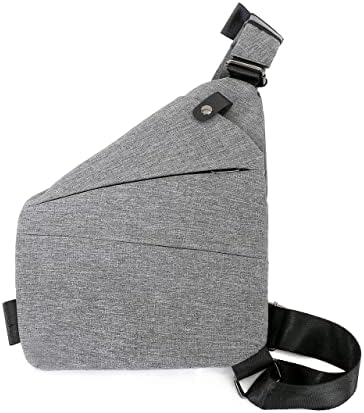 Mochila Comshion ombro, saco de esteira à prova d'água anti-roubo para mochila de peito masculina/feminina, bolsa de ombro destro para andar de bicicleta de bicicleta cinza cinza