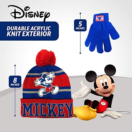 Disney Mickey Mouse Boys Winter Hat and Luves Cold Weather Conjunto, idade 4-7
