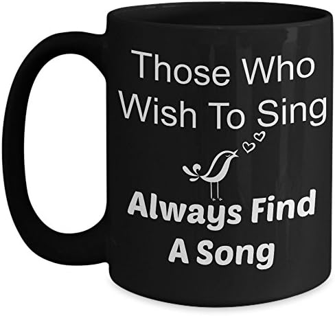 Música caneca aqueles que desejam cantar sempre encontram uma música, com imagens canecas com citações de utensílios de cozinha Vitazi, xícara de café em cerâmica - inspirador dizendo para cantores