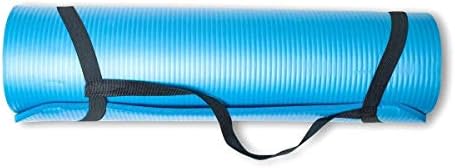 Fuxion Yoga MAT 72x24x1in w/nylon tira para homens e mulheres não escorregadores, pilates, alongamento, exercícios de piso e fitness