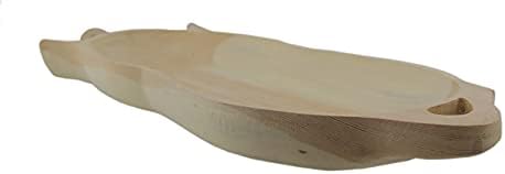 Bandeja decorativa de servir de prato de madeira esculpida à mão 24 polegadas de 24 polegadas