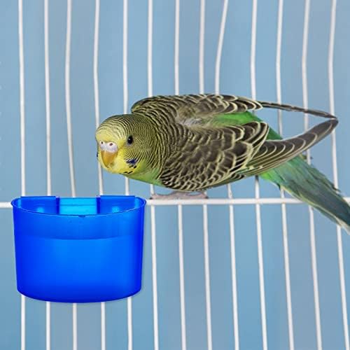 Suclain 30 PCs Copos de gaiola alimentadores de pássaros alimentadores de água alimentadora de coelho tigela de alimentos sementes de plástico pendurando alimentadores de pratos de rega, para papagaio de capoeira