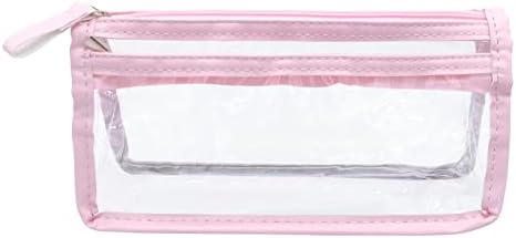 Funnidade Live Transparent PVC Lápis Pen Organizer Saco de maquiagem cosmética, bolsa de caixa de compartimentos