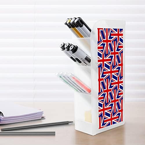 British Bandle Pattern Pen Holder Lápis Organizador Maquia