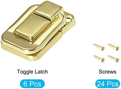 Metallixity Toggle Catch Lock 6pcs, travas de ferro HASP - Para caixas de armários, malas, tom de ouro
