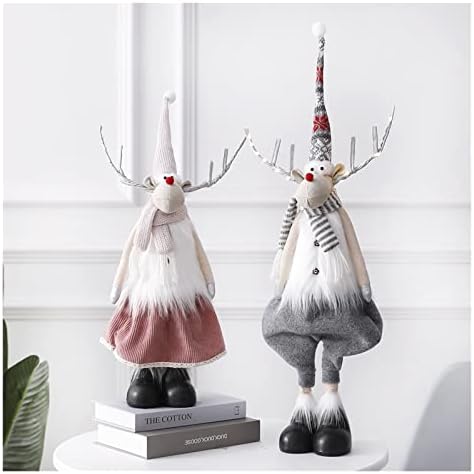 Decorações de Natal de pifude de Natal Ornamento de Elk Doll de pelúcia artesanal com ornamento de árvore de Natal de pernas