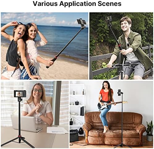 57,48 polegadas extensíveis Selfie Stick para câmera de ação W Polo de extensão de grampo de smartphone, para GoPro para cames de vlogging de canon da Sony para iPhone 14 13 Pro Max