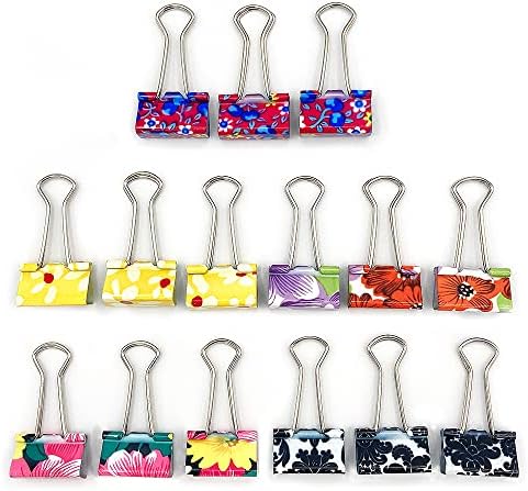 15pcs japonês fofo flor dupla clipe - 5 designs diferentes variados por pacote