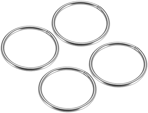 Metallixity Aço inoxidável o anéis 4pcs, anel redondo soldado - para objetos pendurados