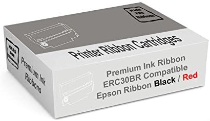 Marte POS Ribbons Compatível com Epson ERC 30 34 38 TM-U220B Red e Black Tink Ribbon ERC30BR ERC38BR 6 PACK