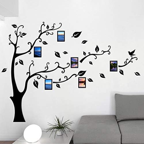 Guangmu Adesivos de parede de árvore 3d - moldura fotográfica DIY Decalque de parede de parede Família moldura Murais de adesivos