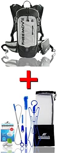 Freemove Daypack Backpack - Kit de limpeza cinza + 6in1 para bexiga aquática