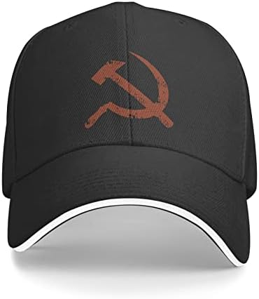 Antiga União Soviética Flag Hammer Sickle UnisEx Baseball Cap se encaixa em homens mulheres ajustáveis ​​pai chapéu sanduíche bill tap