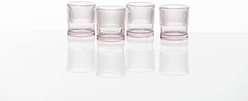Conjunto de coleta de Fortessa Noho de 4 copo de coquetel, 4 contagem, rosa