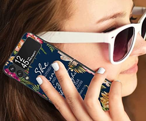 Caixa Galaxy Z Flip 3 5G, capa Z Flip 3 5g, Caso não deslizante resistente a PC rígido resistente à prova dura e resistente à prova de choque, adequado para Samsung Galaxy Z Flip 3 5G, Provérbios 31-25