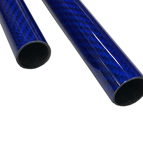 Karbxon - tubo de fibra de carbono - azul -25mm x 23mm x 500 mm - hastes de fibra de carbono ocas - tubos de carbono brilhante - tubos de fibra de carbono puro - eixo leve de fibra de carbono de alta resistência - 19,7 em x .98 em