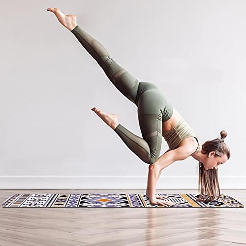 Exercício e fitness de espessura sem escorregamento 1/4 tapete de ioga com impressão geométrica étnica tribal cigana para ioga pilates