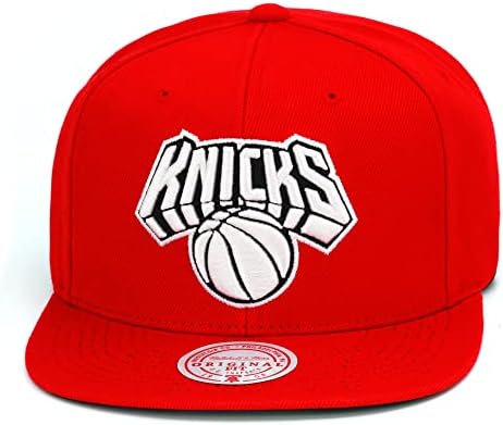 Mitchell e Ness New York Knicks Snapback Hat Cap - vermelho/branco/preto/retro 4 Toro Bravo