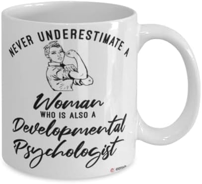O psicólogo do desenvolvimento da ODTGIFTS NUNCA subestime uma mulher que também é uma xícara de café psicóloga do desenvolvimento de 11 onças brancas