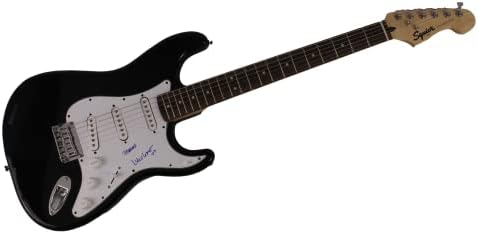 Lyle Lovett assinou autógrafo em tamanho real Black Fender Stratocaster Guitar Tolerar, não é grande, é grande, forças naturais,