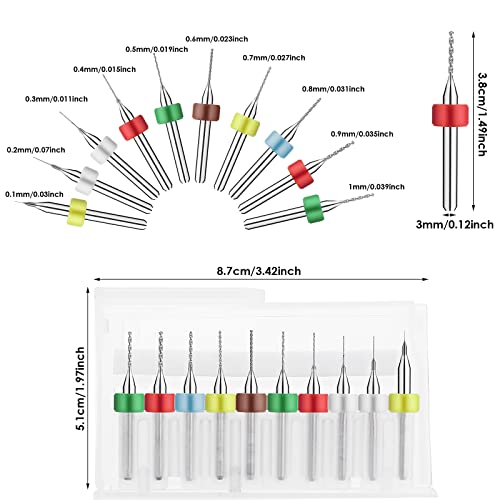 20 PCS Micro Drill Bit Set Bits Micro Drill Bits Tungstênio PCB PRIMA PLATE CIRCUITO DE CIRCUITO FLUTE CNC Bits de roteador