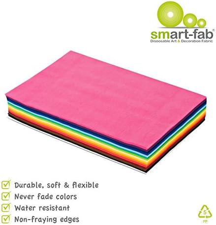 Tecido descartável de fabricação inteligente, 12 x 18 folhas, variadas, 270/pack, perfeitas para escolas, salas de aula, artesanato,