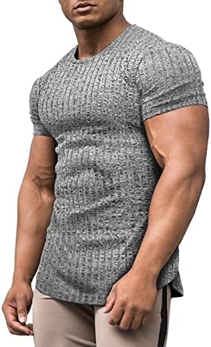 Camisetas musculares de Urru Men Treling de manga curta Treino de musculação