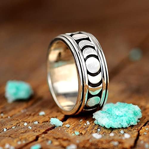 2023 nova mudança de lua criativa unissex elegante bohemian jóias anel de jóias anéis de jóias tamanho 9 anéis para mulheres pack