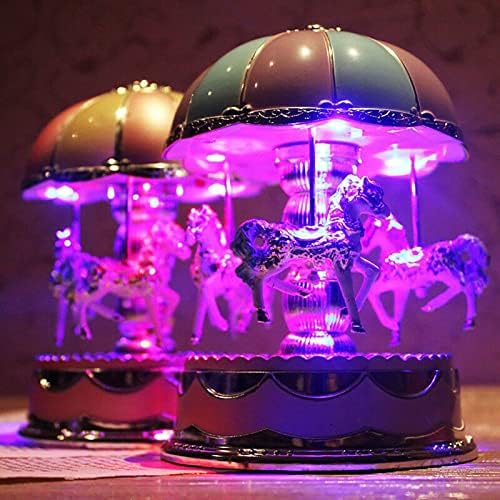 Caixa de música carousel Cavalos de Natal Cavalos LED Box de aniversário Presente de decoração de decoração brinquedo
