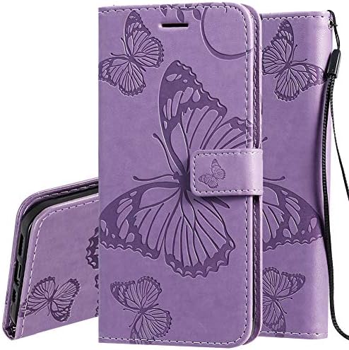 MEIKONST CASO PARA ONEPLUS NORD N20 5G, moda Retro 3D Butterfly Relessed Leather Book Style Wallet Flip com tampa magnética