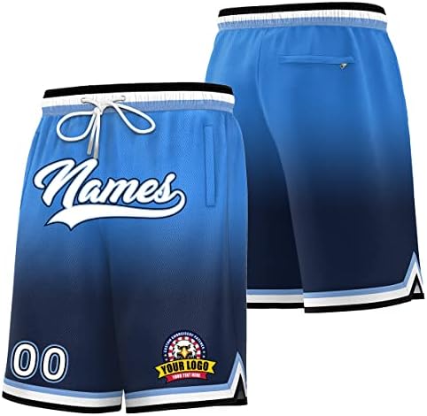Shorts de basquete de gradiente personalizado esportes de exercícios com shorts personalizados Número personalizado logotipo