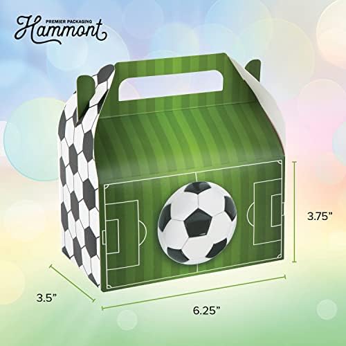 Soccor Party Favors Treat Boxes - 10 pacote - Easy Assemble caixas de empena com temas de futebol, caixa de biscoitos