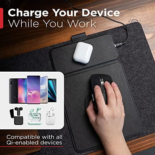 Keysmart TaskPad Mini Wireless Charging Mouse Pad Pachotor Slim - Carteira minimalista para homens em couro Tectuff
