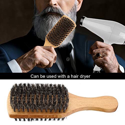 Escova de barba zjchao pincéis de rascunho de cabelo, pincel de barba profissional de cabelos de cavalo mais macio de madeira de madeira dupla face