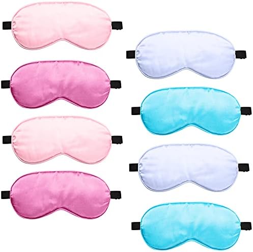 8 peças Tampa do sono A capa de olho macio de seda para crianças adultas com correção de correção ajustável para dormir para