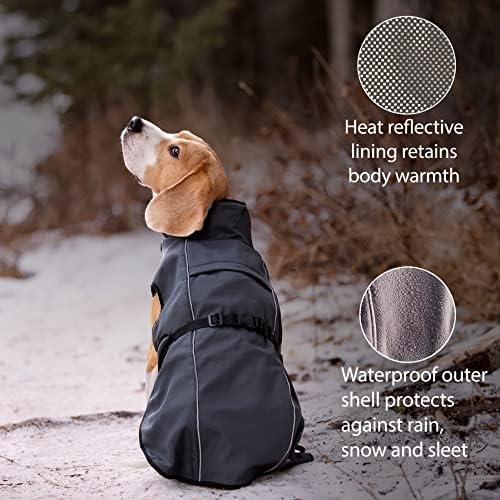 Lucolove Dog Casaco de inverno - colete isolado de retenção de calor impermeável - fácil/desativado e leve - para todas as