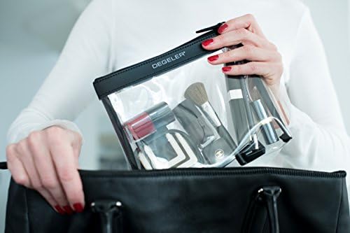 Bolsa de higiene pessoal de viagem clara de Degeler TSA para Carry On Bagage; Viagem em conformidade com companhias aéreas do aeroporto com bolsa de cosméticos e maquiagem para mulheres e homens