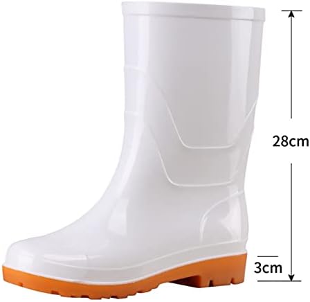 Botas de chuva curtas para mulheres bezerro largo, botas de chuva altas femininas botas de jardim de Wellington botas