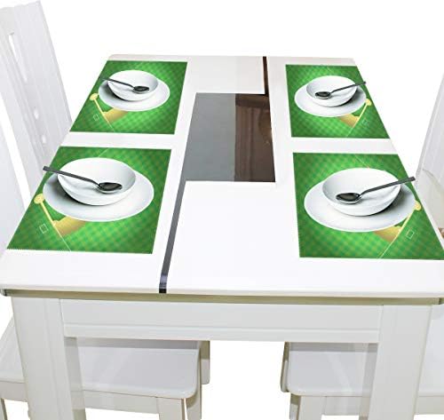 Woor a vista Arial de Baseball Field Placemats para mesa de jantar resistente à mesa de cozinha decoração de mesa lavável tapetes 1 peça