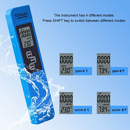 Testador de pH portátil Digital, TDS EC Medidor de temperatura Testador de água Pen do medidor de qualidade do teste de água caneta caneta