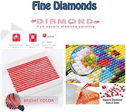 Kits de pintura de diamante para adultos, Iris Blue Iris Diamond Art Kids Iniciante Diy 5D Paint by Numbers, Diamante de diamante