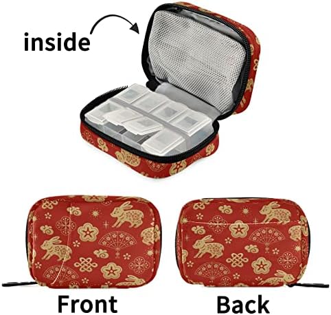 Corgies ollabaky com Lilly Flowers Pill Case 7 Days Organizer Travel Travel Weekly Pill Box Bag Contêner com zíper para