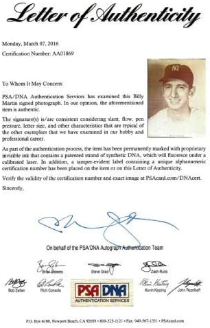 Billy Martin autografou 7.5x10 página de revista foto New York Yankees PSA/DNA Vintage AA01869 - Revistas MLB autografadas
