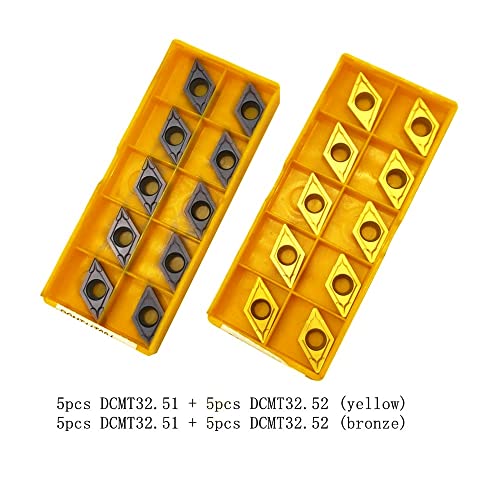 Ferramentas de corte de Kinrite 20 PCs inserções indexáveis ​​de giro DCMT32.51 DCMT32.52 Inserções de carboneto para