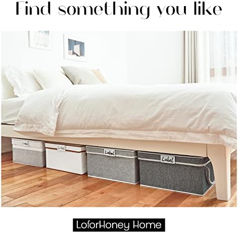 Loforhoney Home Bundle-caixas de armazenamento com tampas cinza claro grandes caixas de armazenamento com corda de algodão